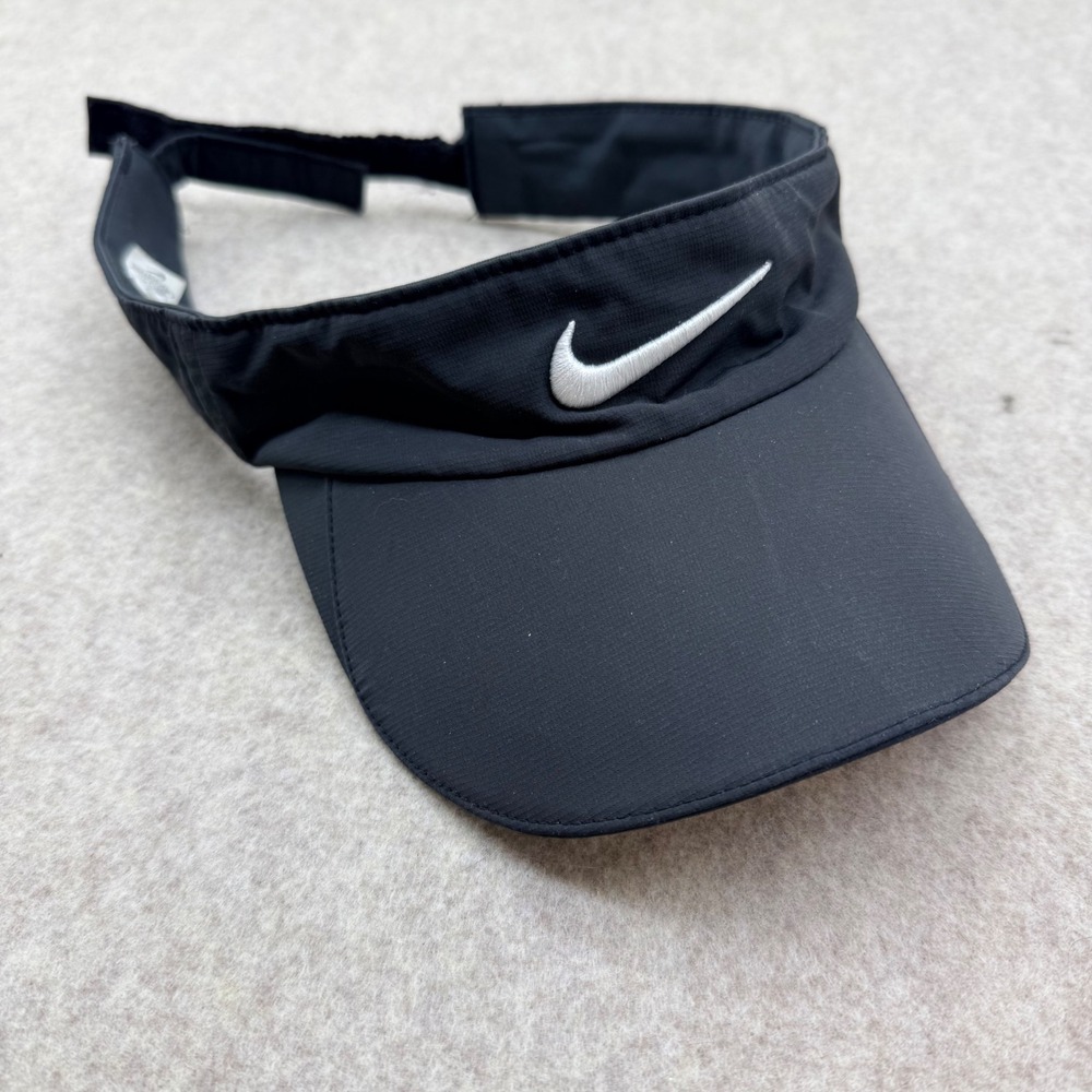 Nike Golf Visor Black Adjustable Performance Swoosh Logo sport